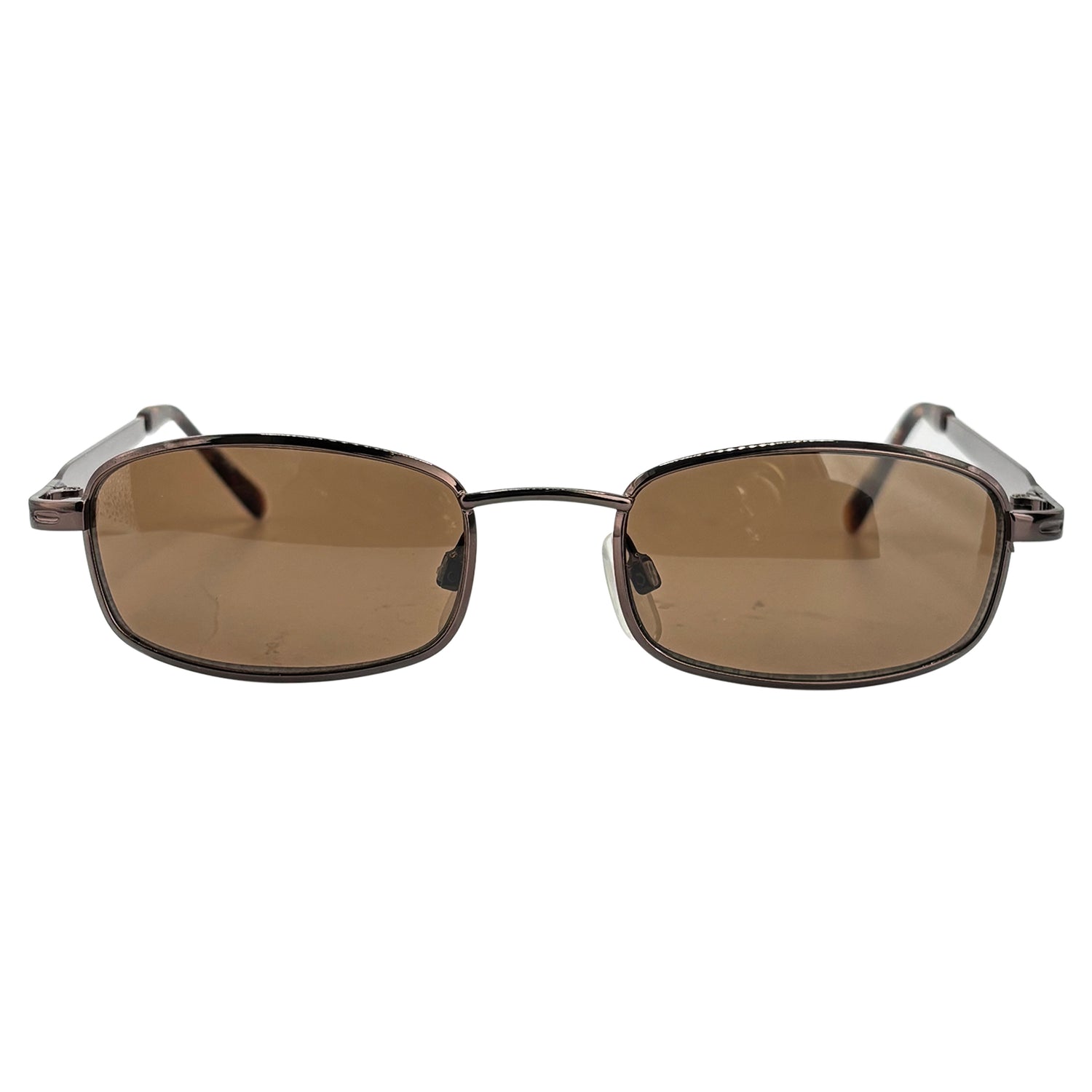 GOOD LUCK 90's Square Metal SunglassesCopper/Amber-Giant Vintage Eyewear