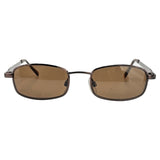 GOOD LUCK 90's Square Metal SunglassesCopper/Amber-Giant Vintage Eyewear