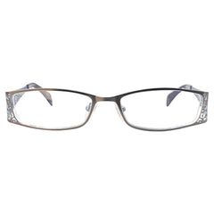 trendy eyeglasses with decorative frame. office siren look. 
