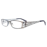 Black and gunmetal eyeglasses with a bayonetta/office siren look. Optical quality fashion eyewear. 