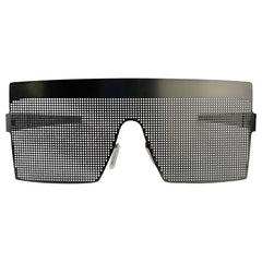 BLACKED OUT Fashion forward Metal Sunglasses -Giant Vintage Eyewear
