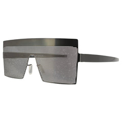 BLACKED OUT Fashion forward Metal Sunglasses -Giant Vintage Eyewear