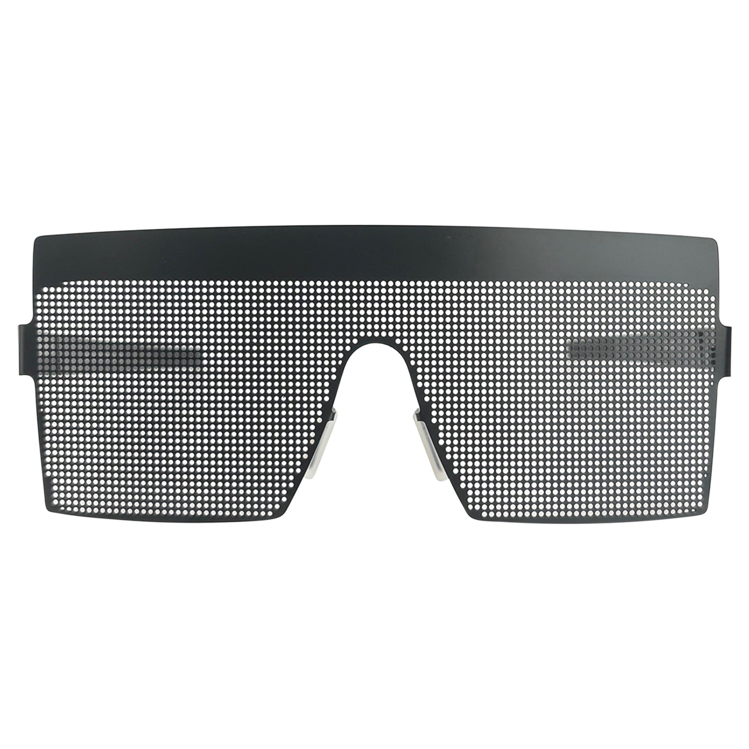 BLACKED OUT Fashion forward Metal Sunglasses -Giant Vintage Eyewear