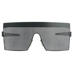BLACKED OUT Fashion forward Metal Sunglasses -Giant Vintage Eyewear