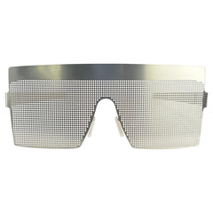 BLACKED OUT Fashion forward Metal Sunglasses -Giant Vintage Eyewear