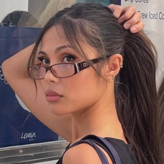 HI MY NAME IS Bayonetta-Style Clear Glasses-Giant Vintage Eyewear