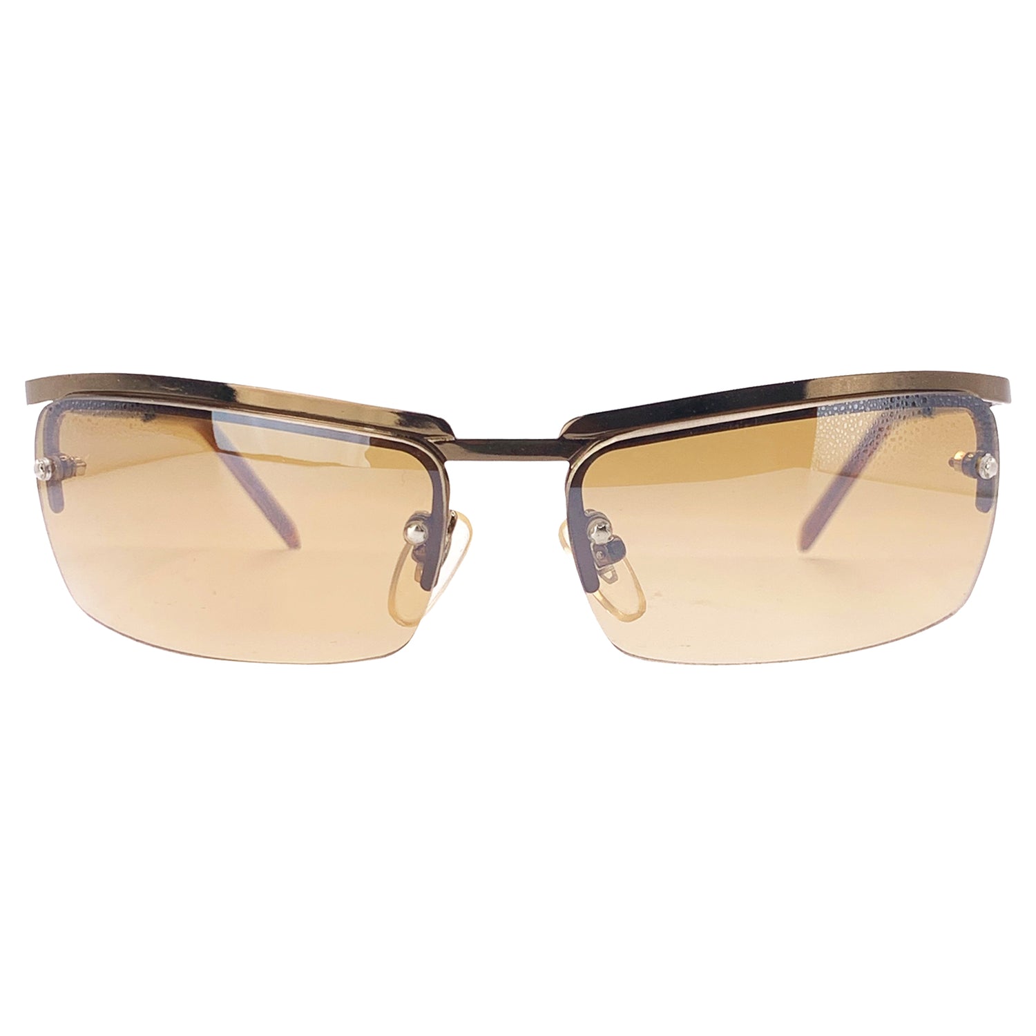 RADIO Rimless Y2K SunglassesCopper/Amber-Giant Vintage Eyewear
