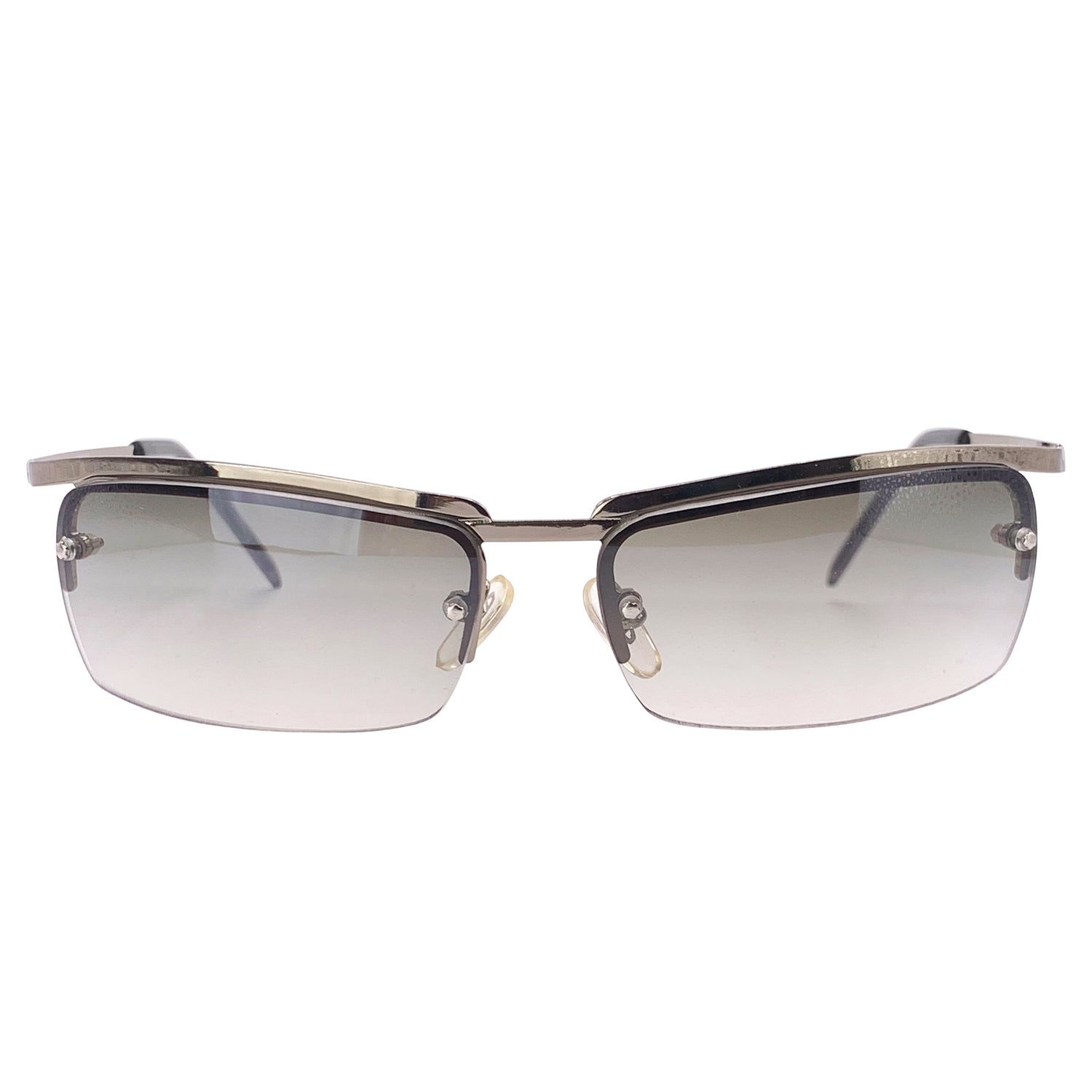 RADIO Rimless Y2K SunglassesSilver/Smoke-Giant Vintage Eyewear