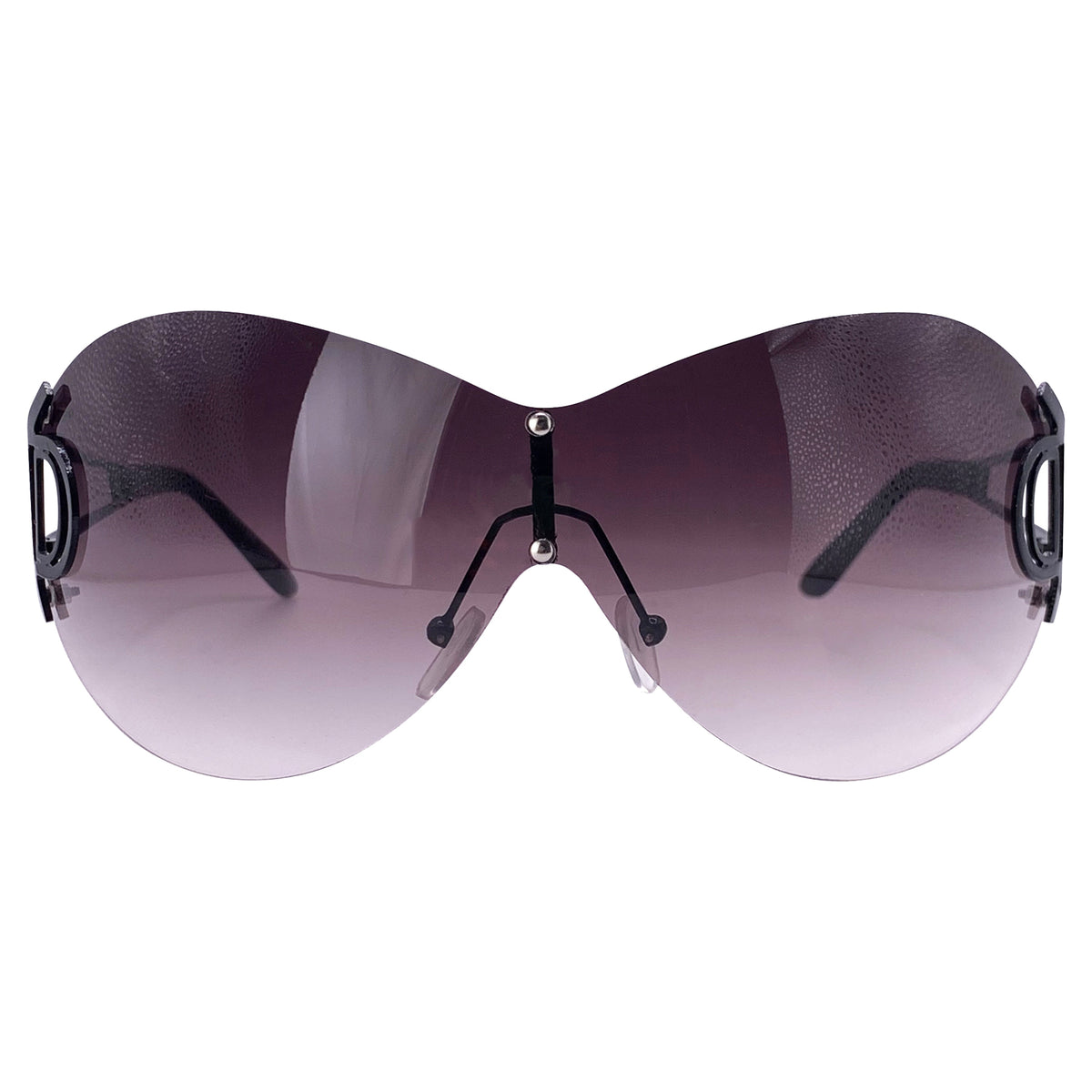 DOWNGRADE Oversized Rimless Shield Sunglasses-Giant Vintage Eyewear