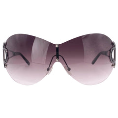 DOWNGRADE Oversized Rimless Shield Sunglasses-Giant Vintage Eyewear
