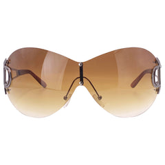 DOWNGRADE Oversized Rimless Shield Sunglasses-Giant Vintage Eyewear