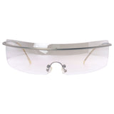 SQUEEZE IT Rimless Futuristic Shield SunglassesSilver/Flash-Giant Vintage Eyewear