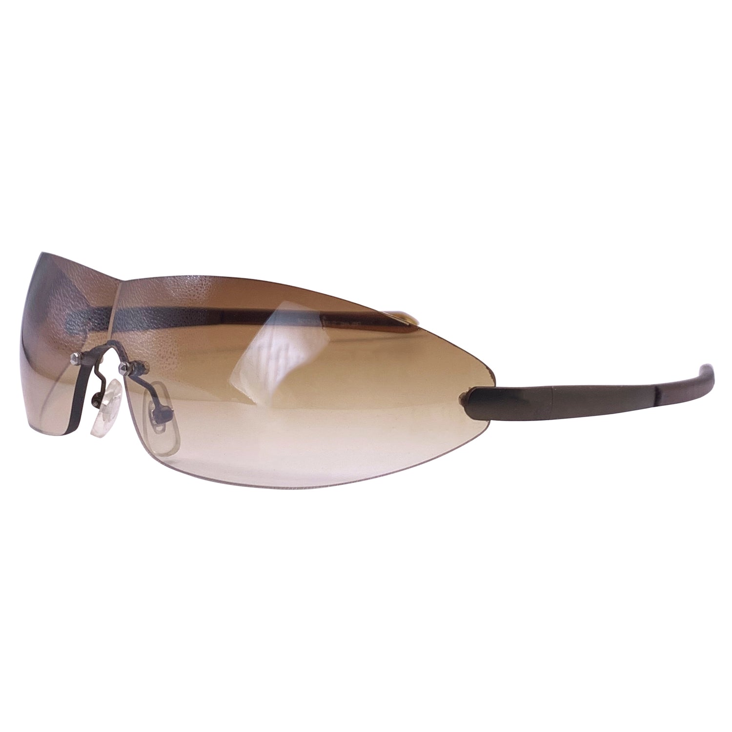 TOUCH IT Rimless Sport Shield Sunglasses-Giant Vintage Eyewear