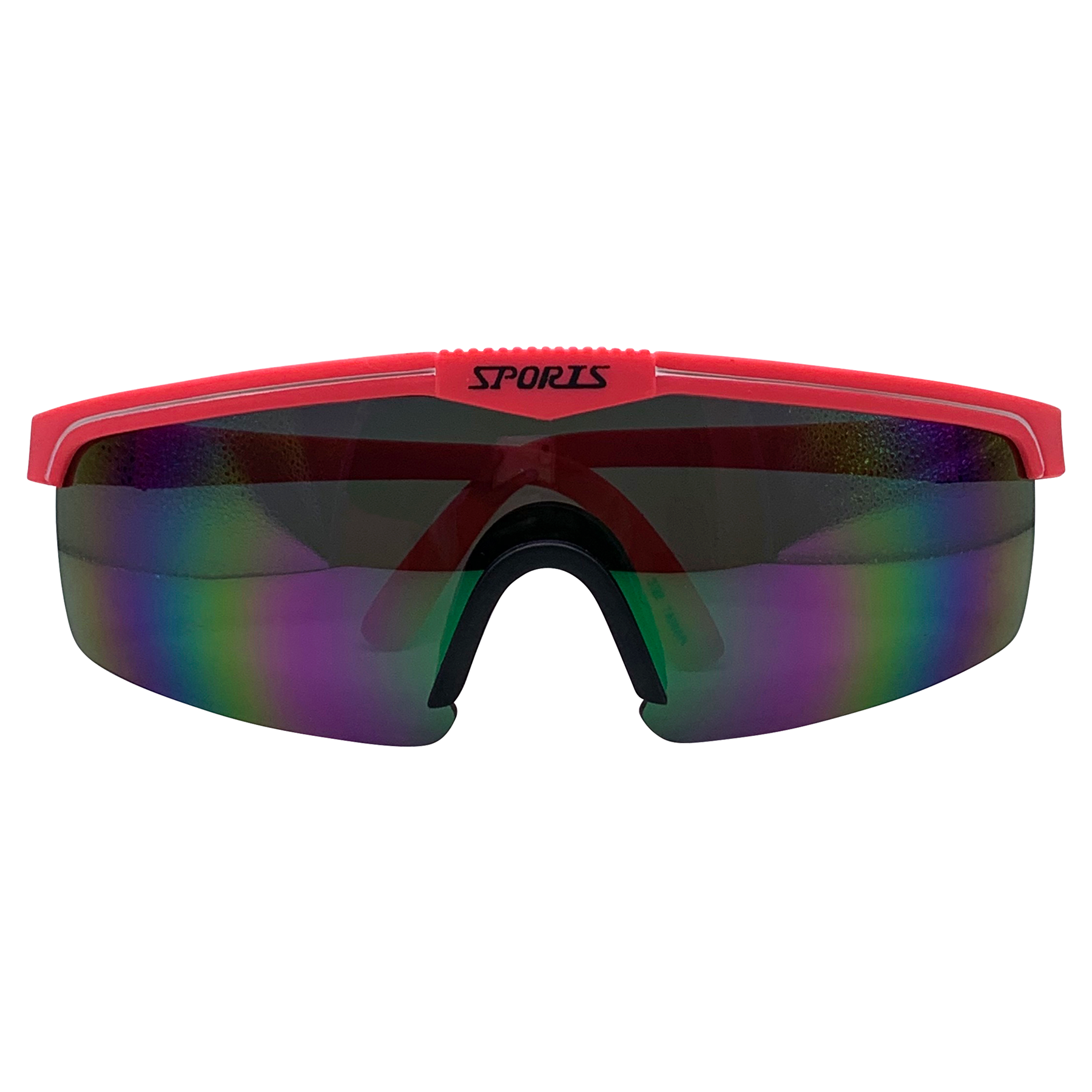 JENNER Pink Neon Wraparound Shield Sunglasses