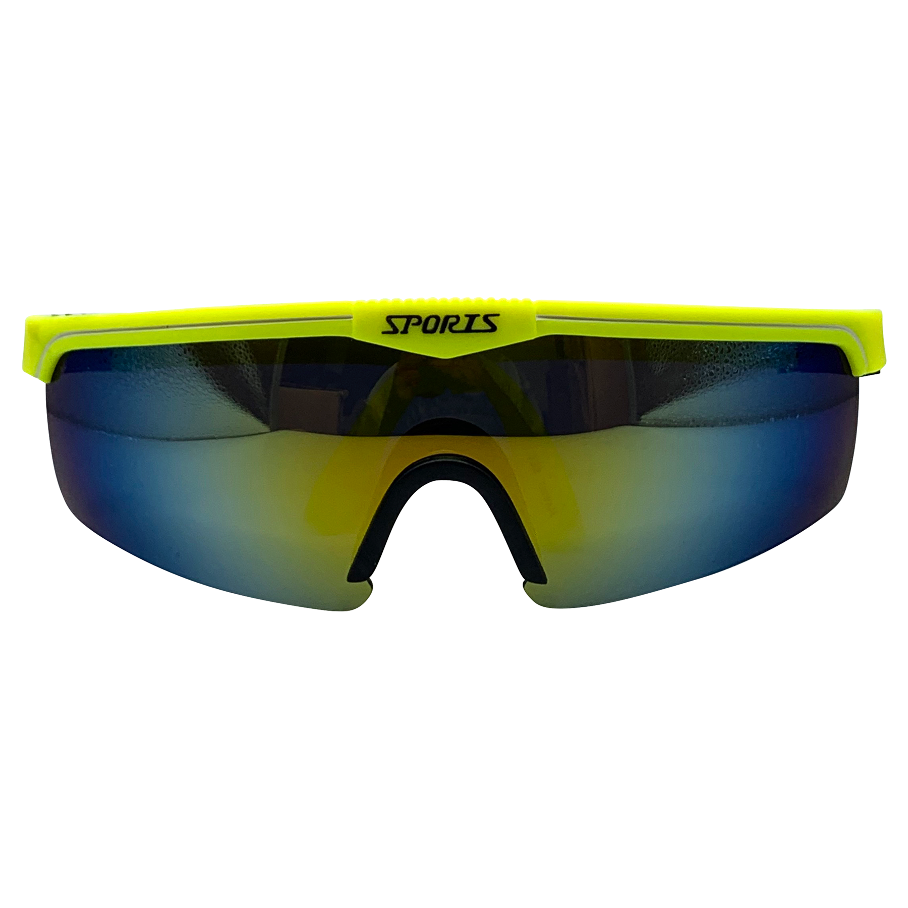 JENNER Yellow Neon Wraparound Shield Sunglasses