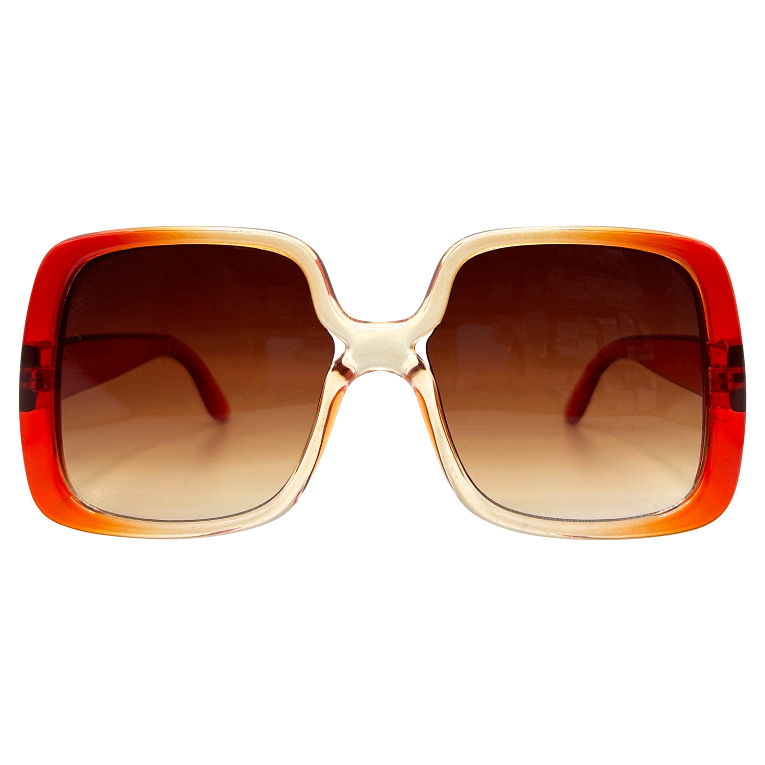 JOJO Orange/Amber Oversized Sunglasses-Giant Vintage Eyewear