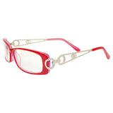 90s retro bayonetta style glasses with a unique metal temple design