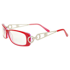 90s retro bayonetta style glasses with a unique metal temple design