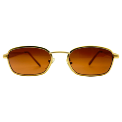 LEFT LANE Square 90s Sunglasses | Blueblockers | Day DrivingGold-Giant Vintage Eyewear