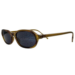 Side view of retro green LOCO 90's sunglasses showcasing a vibrant green slim-profile frame paired with coordinating tinted lenses, delivering a bold pop of vintage color.
