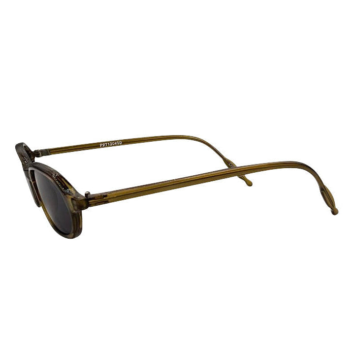 Retro LOCO 90's sunglasses showcasing a vibrant green slim-profile frame paired with coordinating tinted lenses, delivering a bold pop of vintage color.