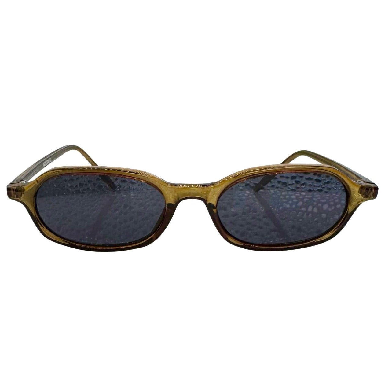 Front view of retro green LOCO 90's sunglasses showcasing a vibrant green slim-profile frame paired with coordinating tinted lenses, delivering a bold pop of vintage color.