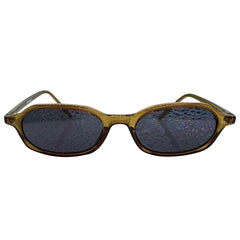 Front view of retro green LOCO 90's sunglasses showcasing a vibrant green slim-profile frame paired with coordinating tinted lenses, delivering a bold pop of vintage color.