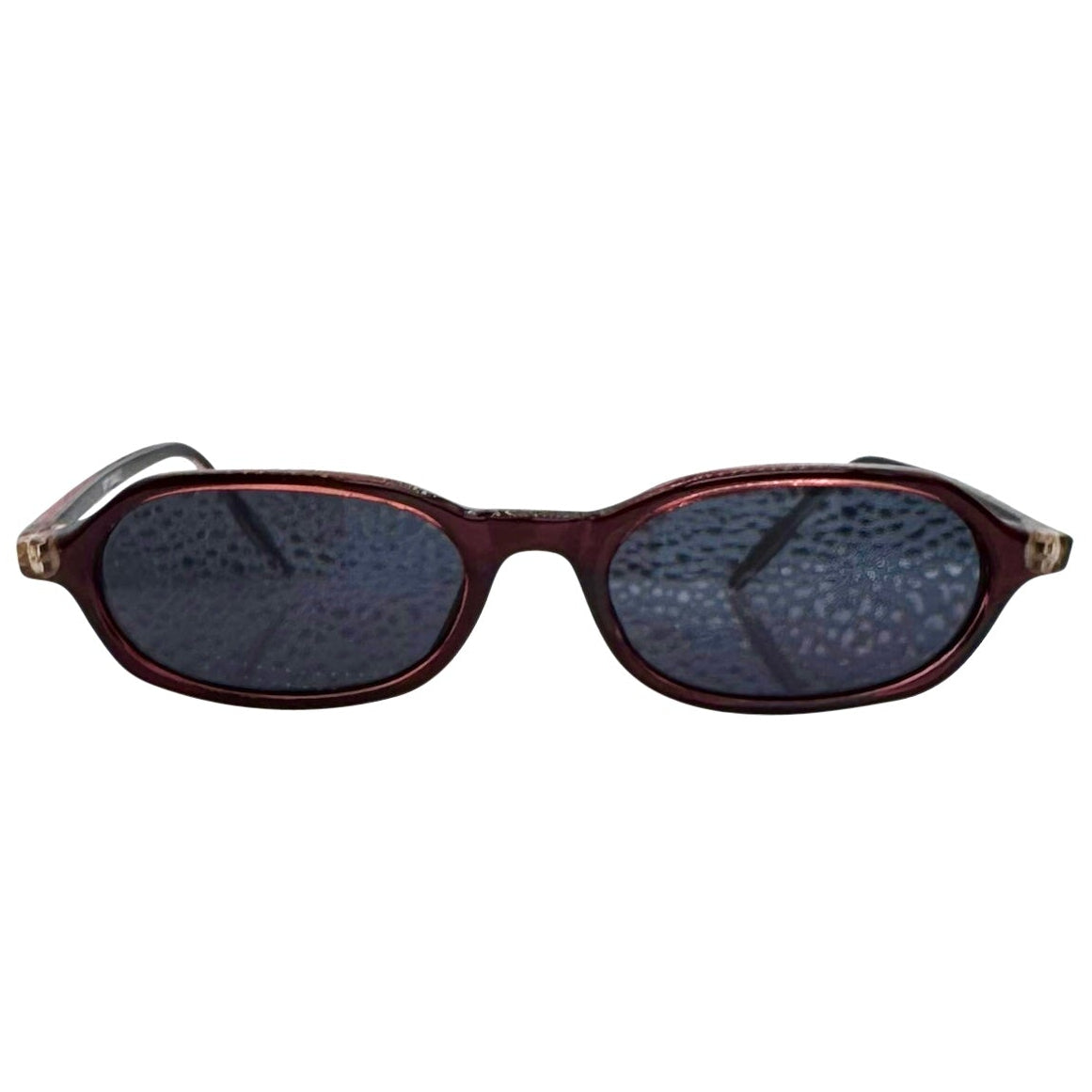 Front view retro red LOCO 90's sunglasses showcasing a vibrant green slim-profile frame paired with coordinating tinted lenses, delivering a bold pop of vintage color.