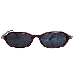 Front view retro red LOCO 90's sunglasses showcasing a vibrant green slim-profile frame paired with coordinating tinted lenses, delivering a bold pop of vintage color.