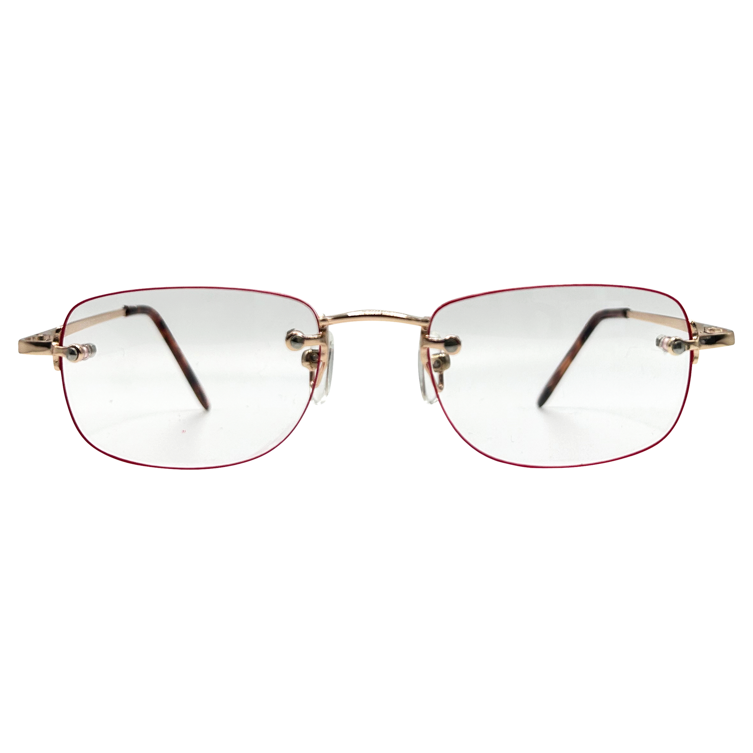 red clear glasses