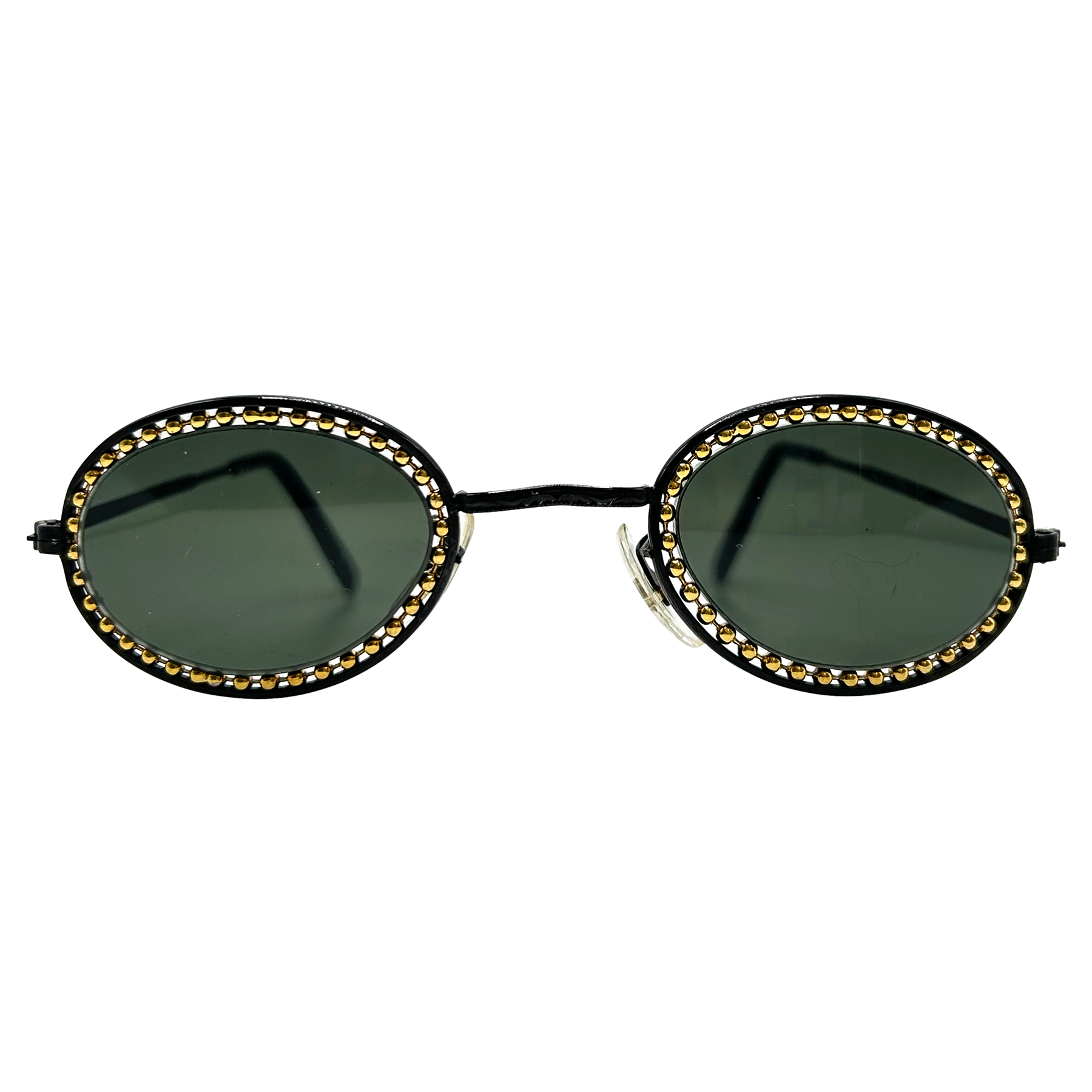 Shop Man Down Round 90s Vintage Fashion Sunglasses Black Gold