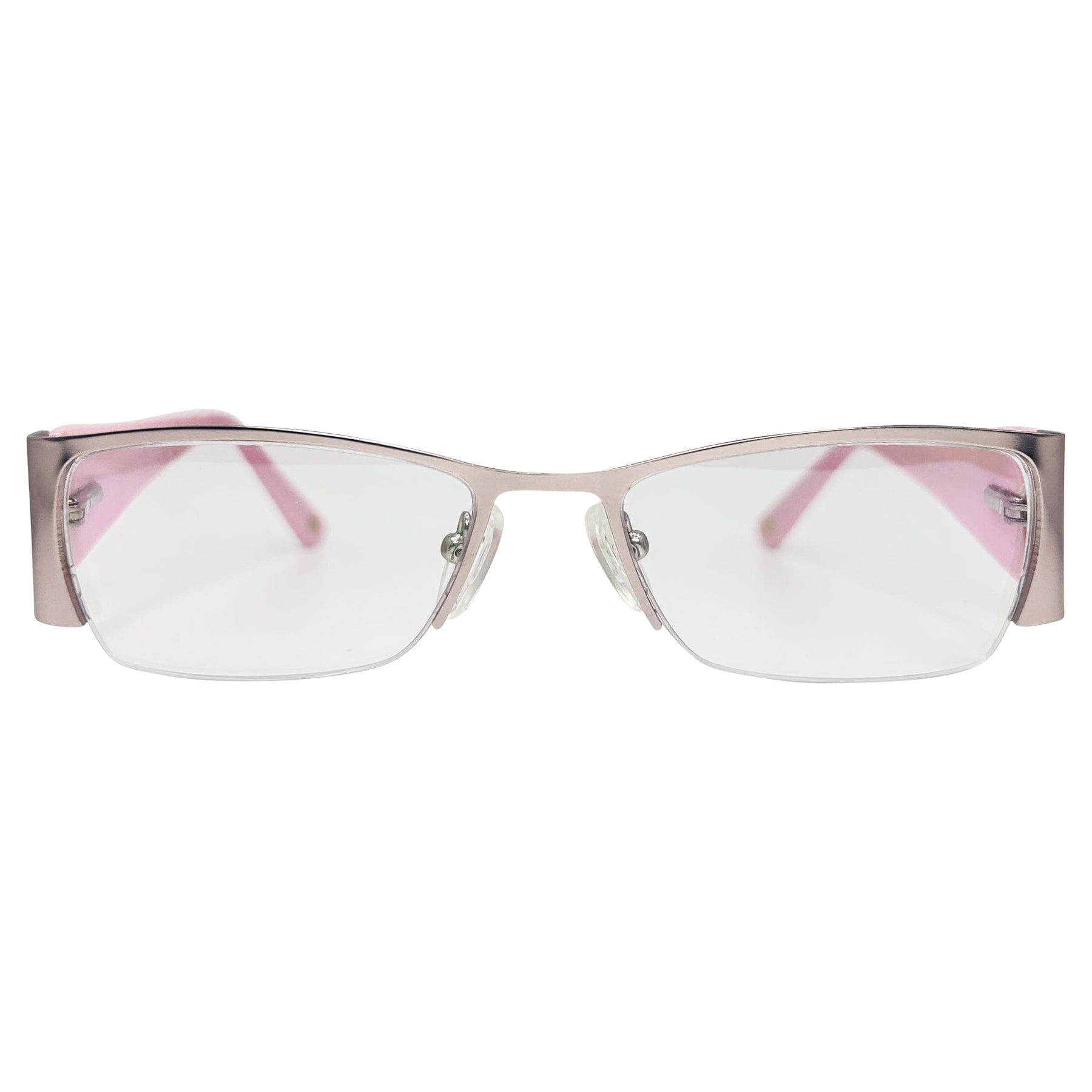 Shop MEOW Bayonetta-Style Clear Semi Rimless Glasses | Giant