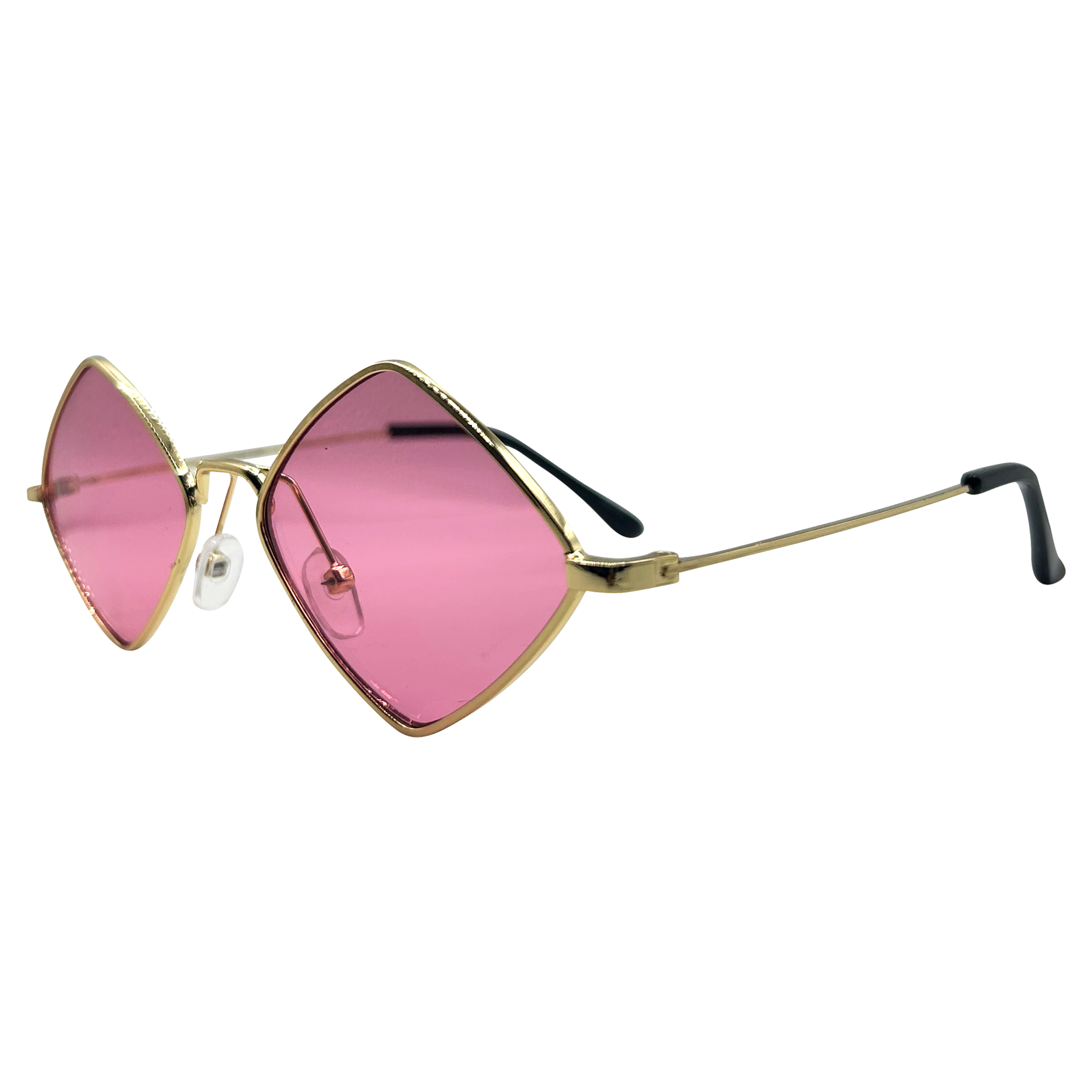 Shop Mineral Retro Triangle Sunglasses Gold Pink