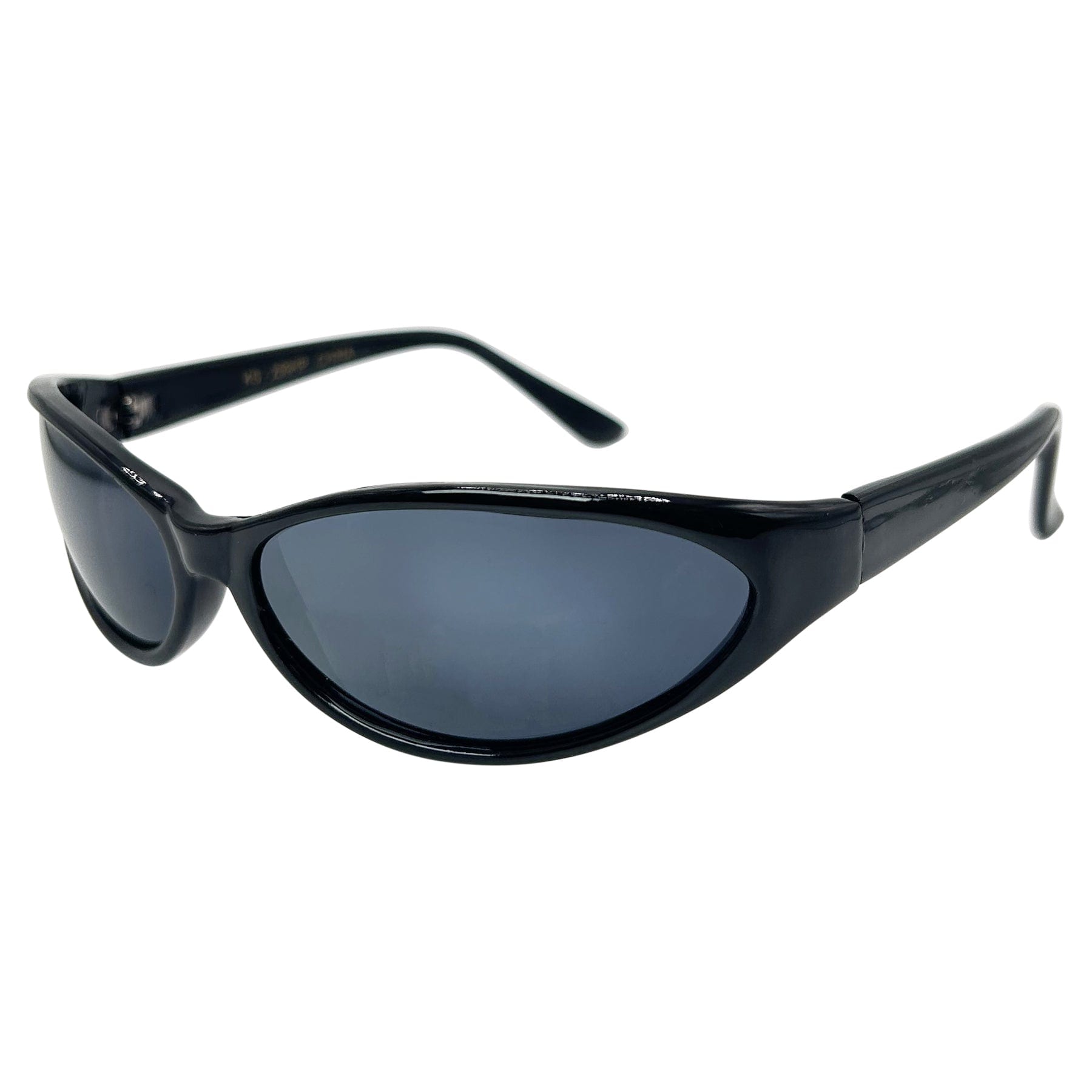 unisex and mens black sunglasses with a 90s style frame
