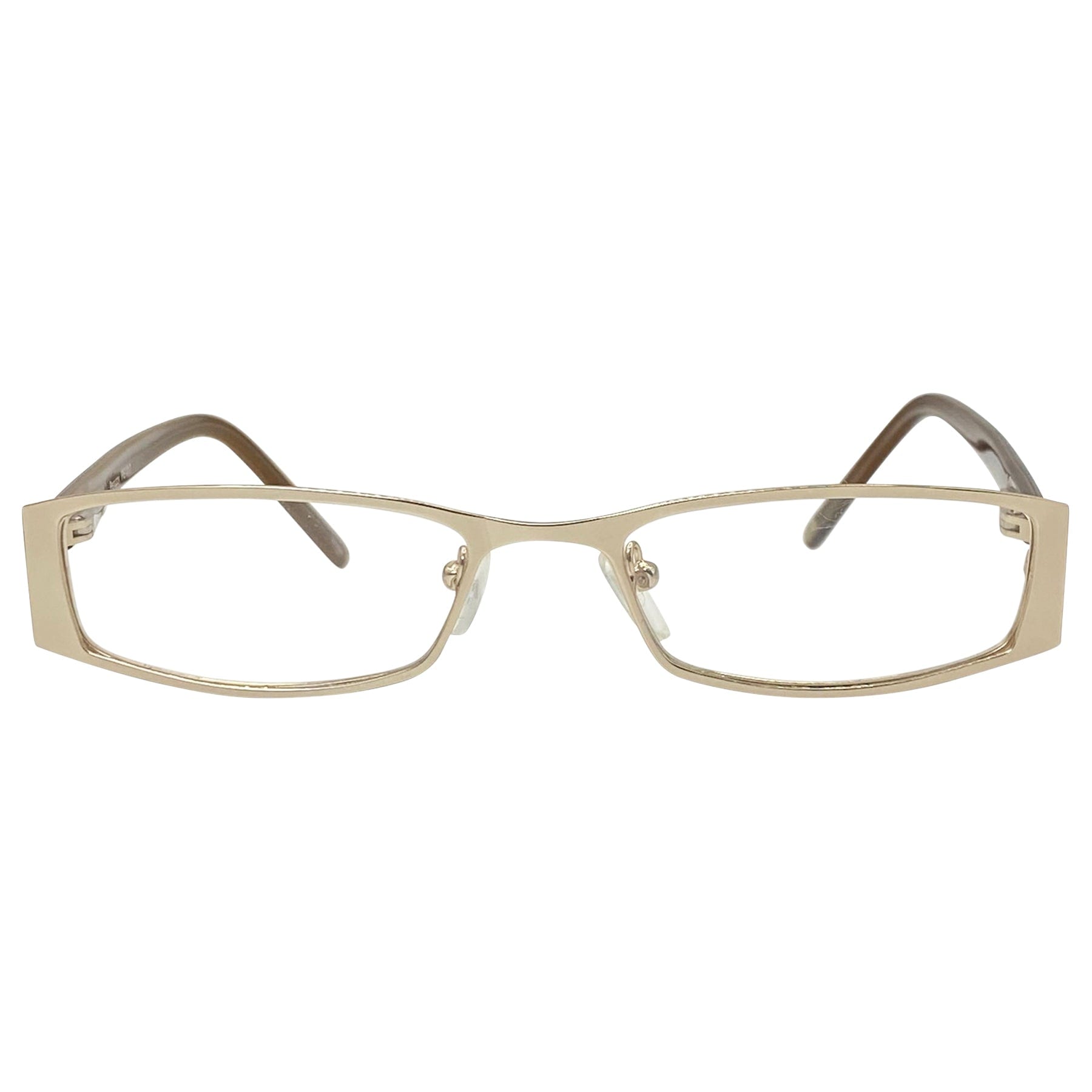 vintage frames with a gold metal and rectangular 90s style