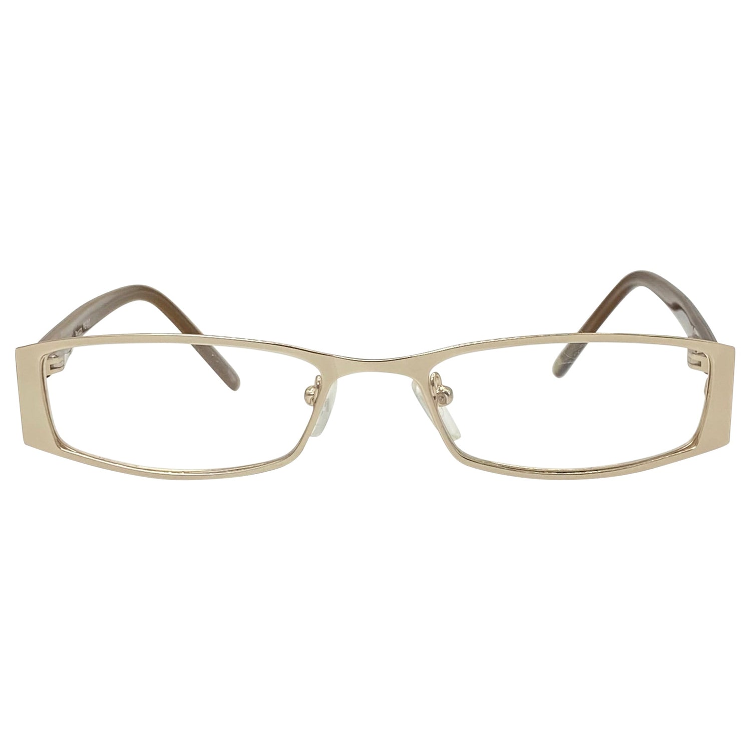 vintage frames with a gold metal and rectangular 90s style