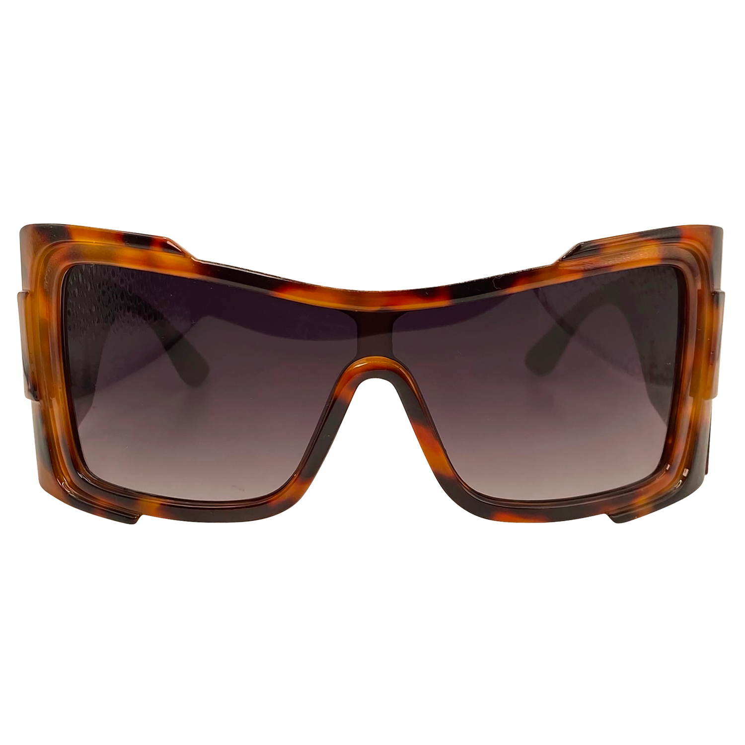 tortoise shell sunglasses with smoke lens called OMIKA