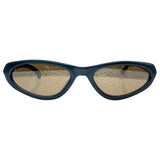 Front view of ORGANICA Slim Y2K Sunglasses in Electric Blue with matching tinted lenses.