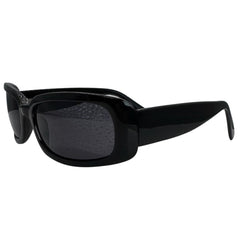 Side view of SHOCKER 90's sunglasses featuring a bold, chunky black rectangular frame with dark tinted lenses for a classic grunge-inspired look.