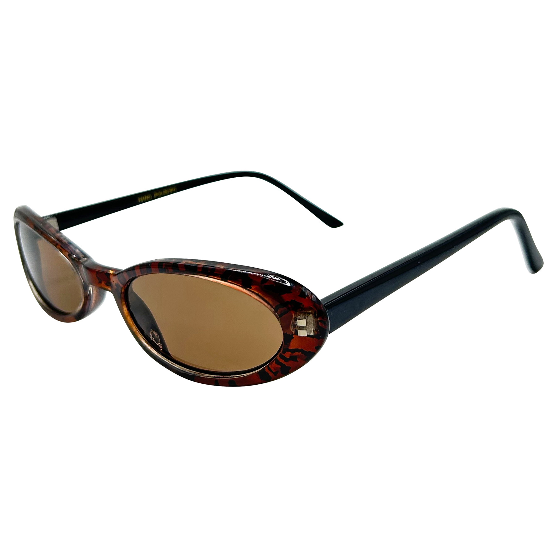 PANTHERESS Oval Panther-Print 90s Sunglasses