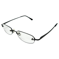 PASTOR Small Clear Rectangular 90s GlassesGunmetal Black-Giant Vintage Eyewear