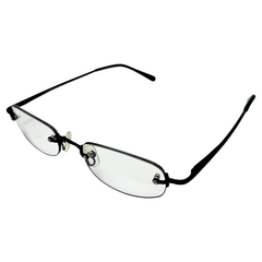 PASTOR Small Clear Rectangular 90s GlassesBlack Black-Giant Vintage Eyewear