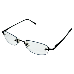 PASTOR Small Clear Rectangular 90s GlassesBlack Navy-Giant Vintage Eyewear