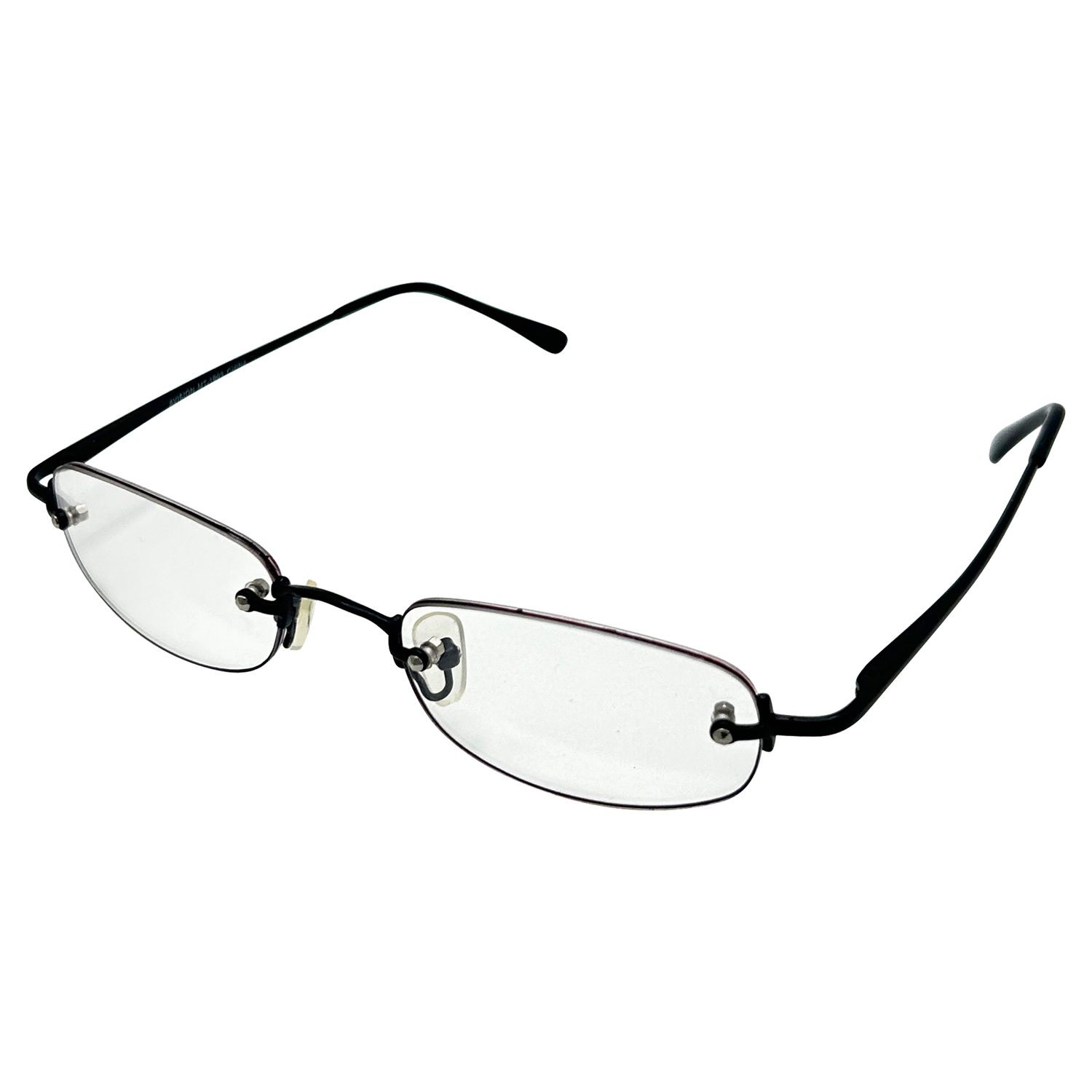 PASTOR Small Clear Rectangular 90s GlassesBlack Purple-Giant Vintage Eyewear