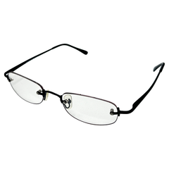 PASTOR Small Clear Rectangular 90s GlassesBlack Purple-Giant Vintage Eyewear