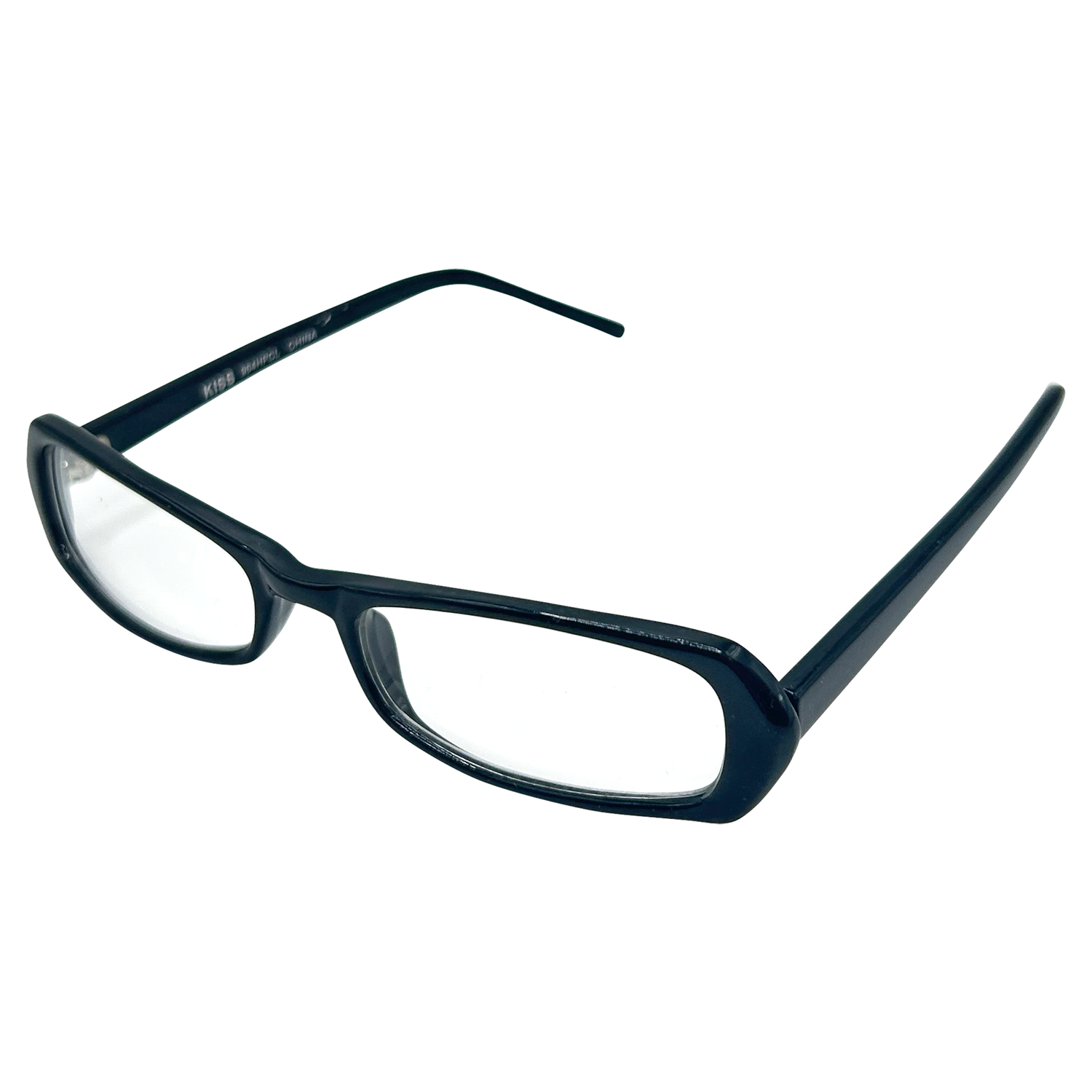 PEP TALK Clear Bayonetta-Style 90s GlassesBlack-Giant Vintage Eyewear