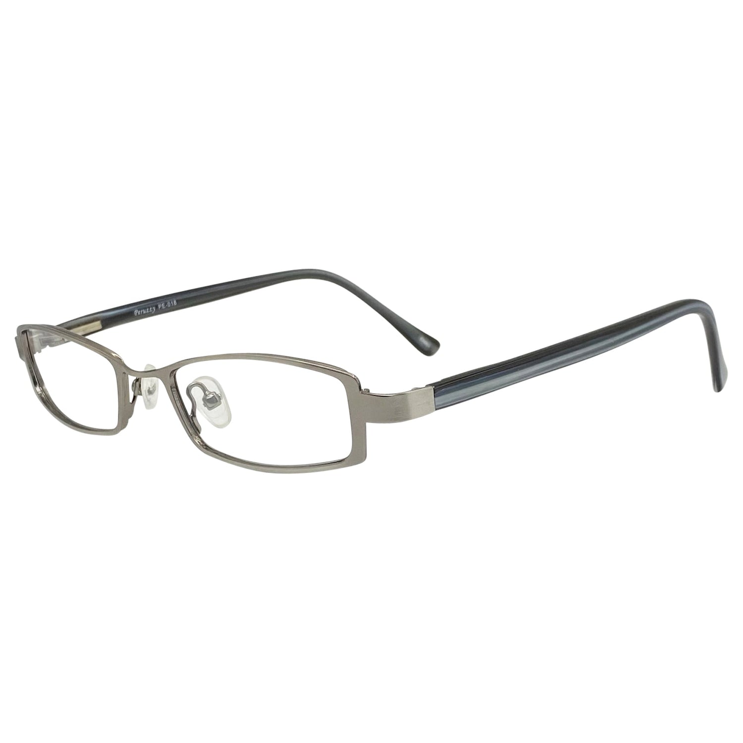 PERSISTENCE Clear Bayonetta-Style 90s GlassesGunmetal-Giant Vintage Eyewear