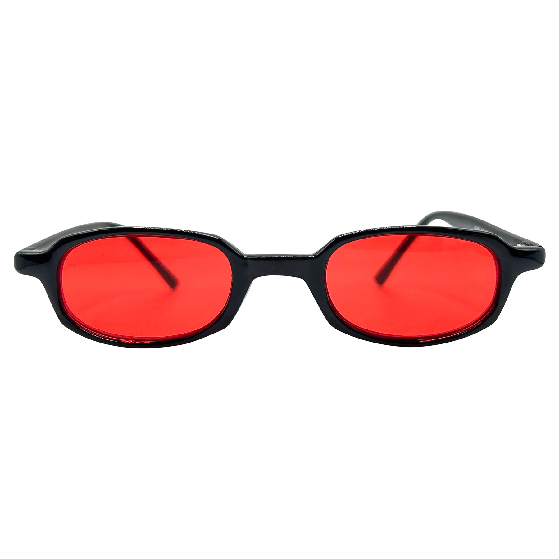 Red Sunglasses Retro 80's Streetwear Small Oval New Retro