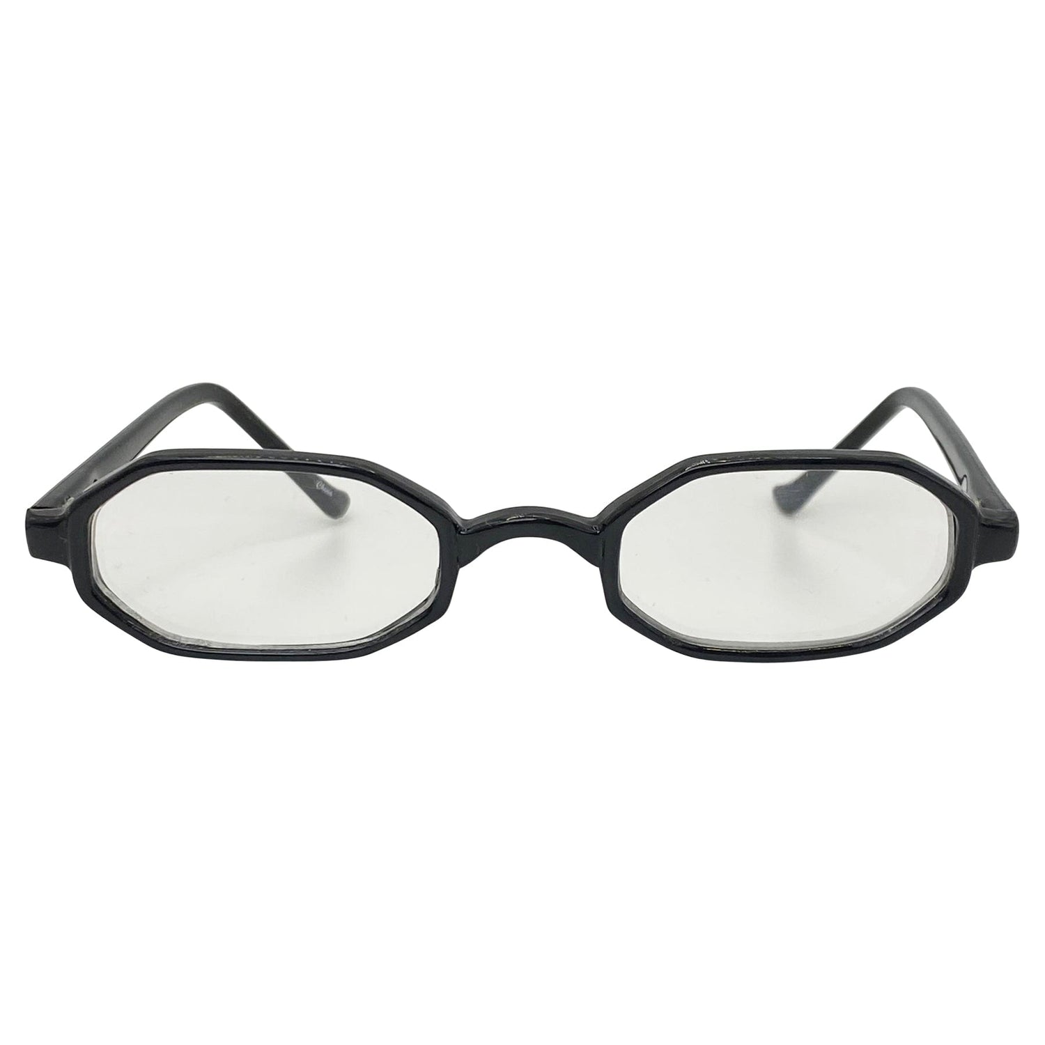 PINE Black Clear Small Bayonetta-Style 90s Glasses-Giant Vintage Eyewear