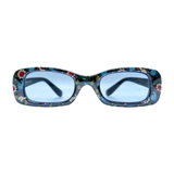Kids ⭐️ POSIES Black Blue Flower/Blue Square-Giant Vintage Eyewear